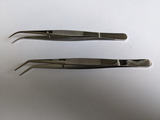 Forceps Microscopic Curved 150mm