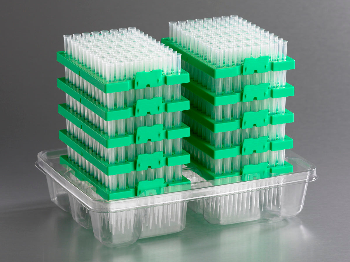 RNase DNase Free Clear Tips Denville 1158U61 Woodpecker Reloads Tip Transfer System, 10Ã Low Retention Universal Pipette Tips