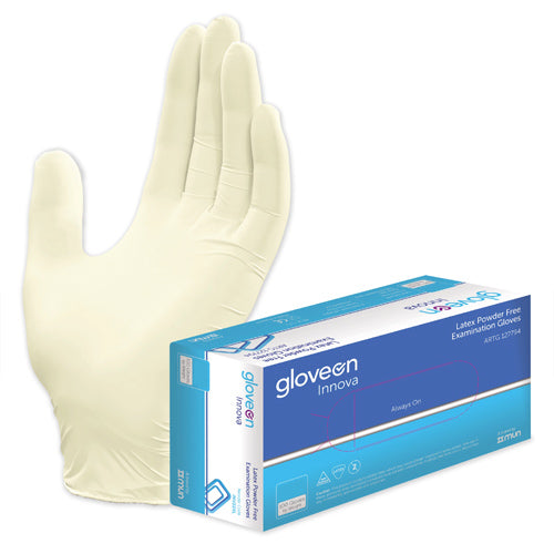 Glove, Latex, INNOVA  Powder free, non-sterile, X-large, 10 boxes per carton