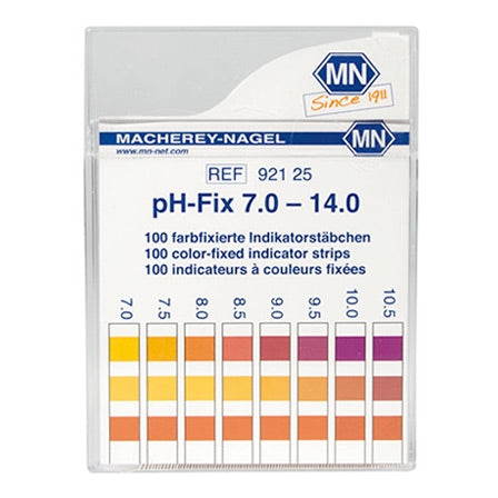 Indicator strips, pH 7.0-14.0, 0.5 unit intervals