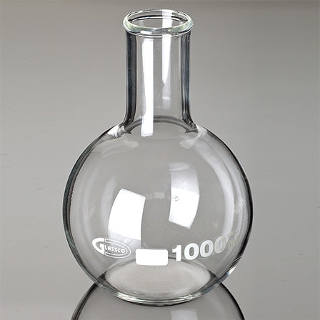 Flask Flat Bottom 100ml narrow neck DIN 12347 & ISO 1773