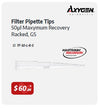 Axygen Tips, Filter, Pipette, 50µl Maxymum Recovery, Racked, GS