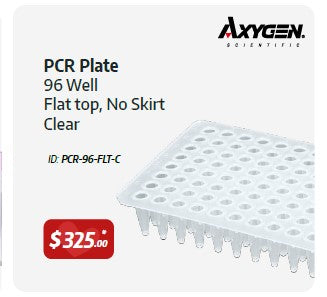 Axygen PCR Plate 96 Well, Flat top, No Skirt, clear
