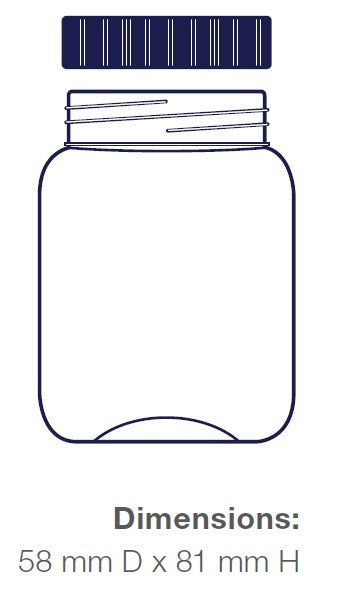 Container PET 400ml square with wadded cap