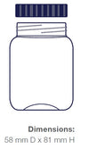 Container PET 400ml square with wadded cap