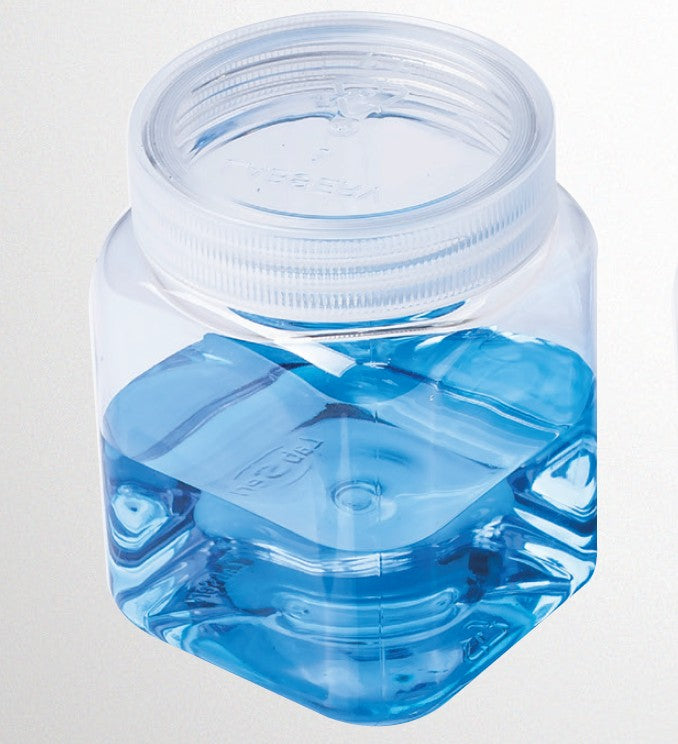 Container PET 400ml square with wadded cap