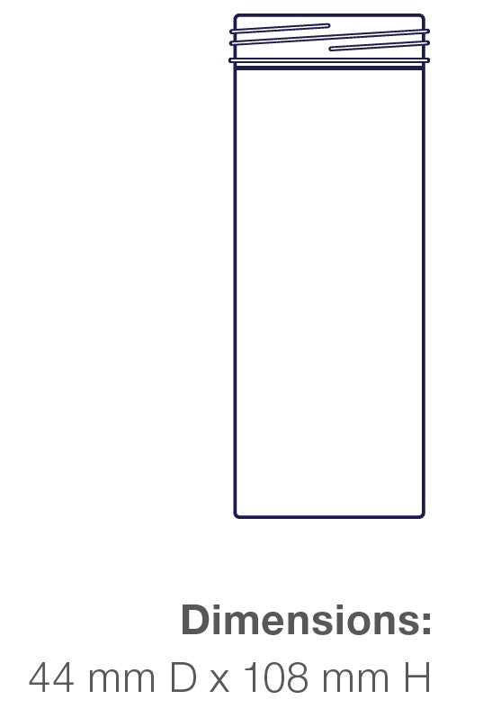 Container only 120mL PP 108mm high x44mm diameter