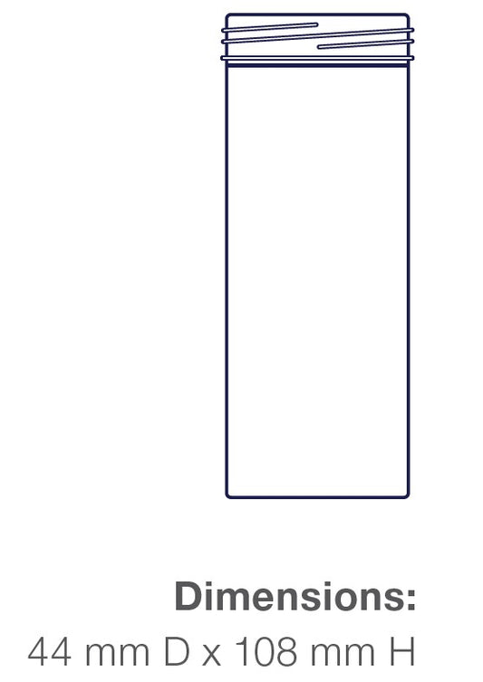 Container only 120mL PP 108mm high x44mm diameter