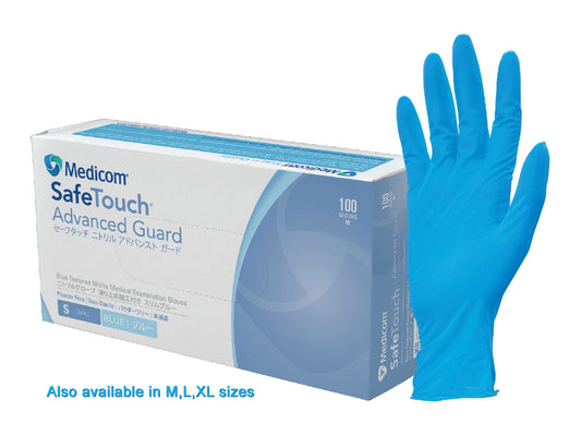 Glove, SafeTouch Advance Guard, nitrile, Blue 5µm, L, MOQ 10 boxes