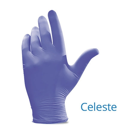Glove Nitrile CELESTE,  Powder free, L Qty 10 boxes of 200 gloves