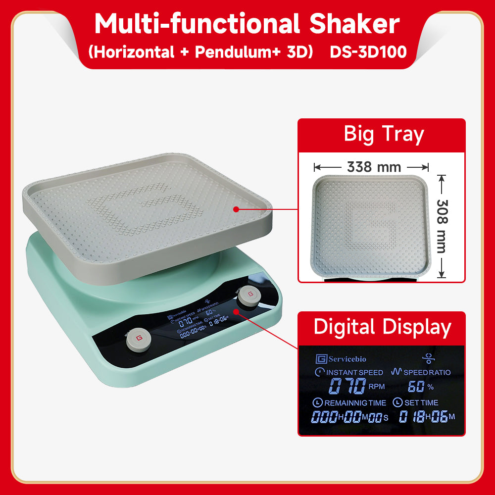 Shaker, Horizontal, Pendulum and Composite, 338 x 308mm platform, 5kg