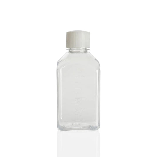 Bottle, reagent, square shoulder, PET, 500ml, bulk packed, Sterile