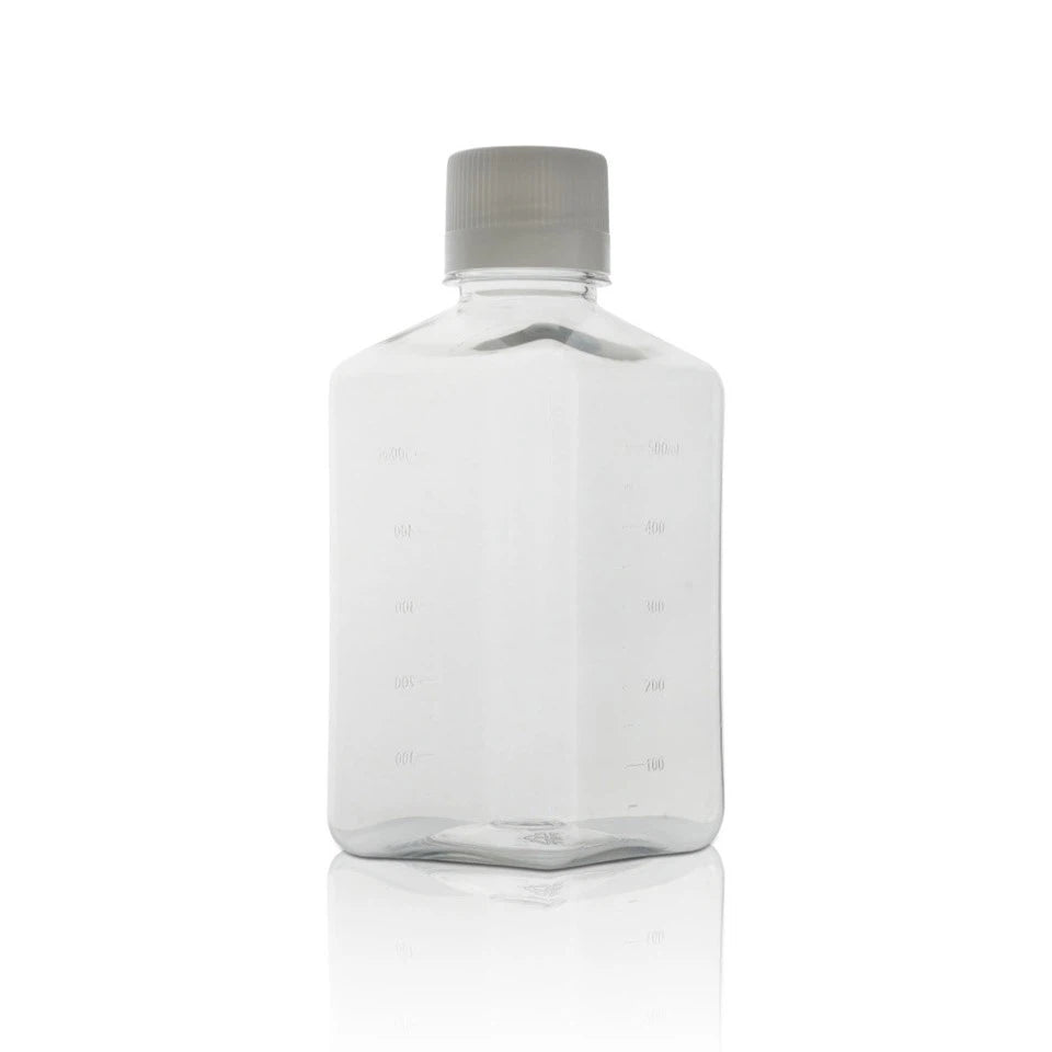 Bottle reagent, square shoulder, PET, 500ml sterile