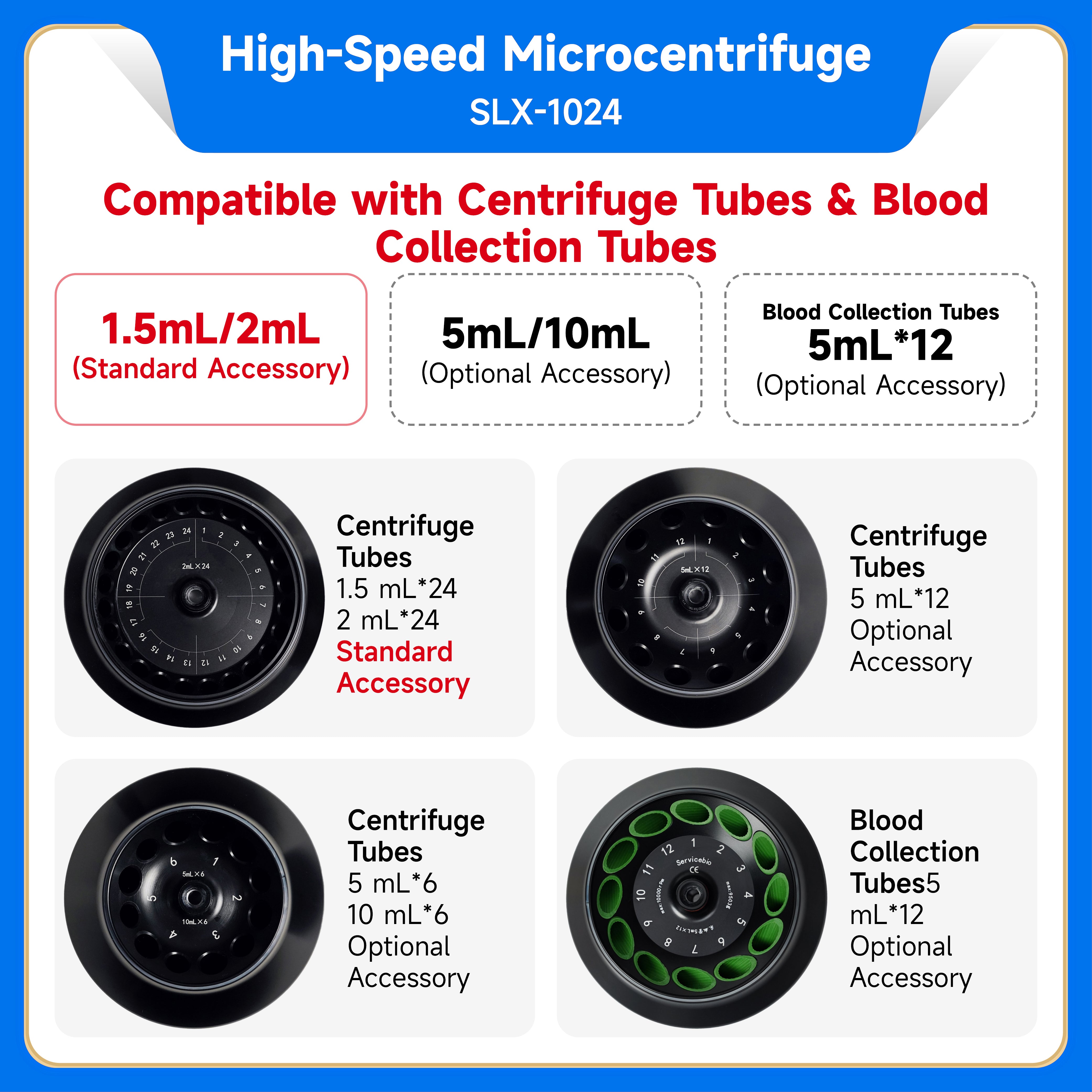 Centrifuge Micro, High speed 20,000g, capacity 24 x 1.5/2.0ml