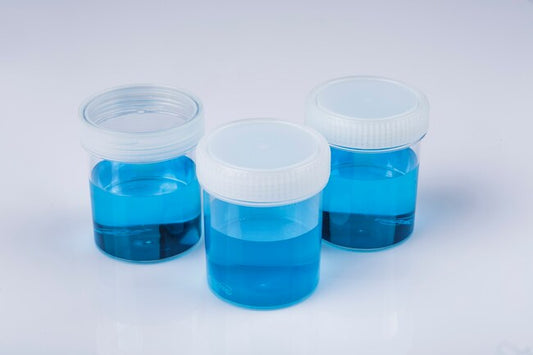 Container 250mL PP yellow srew cap sterile