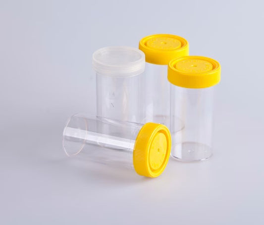 Container 30mL PP yellow PE cap sterile