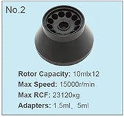 Rotor, fixed angle, Max speed 15,000rpm, 10ml x12