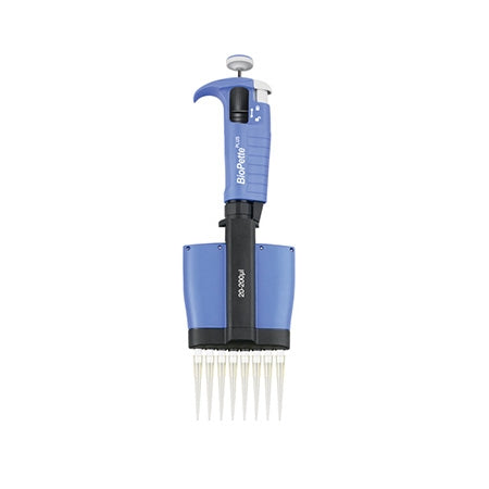 Pipette, BioPette Plus 8 channel 20 to 200µl, volume lock, Autoclavable