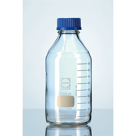 Bottle Laboratory glass 1000ml clear graduated GL 45 with screw cap Schott