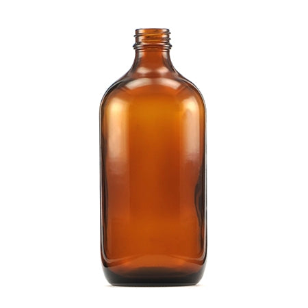 Bottle glass Amber 500ml white poly Cap 25/pk