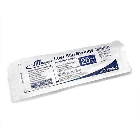 Syringe, 20ml, Luer Slip, Eccentric Nozzle, (without Needle)