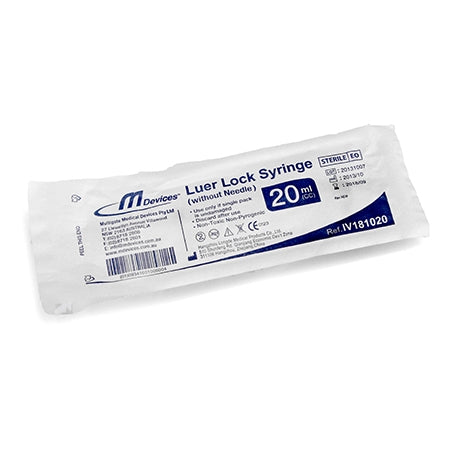 Syringe, 20ml, Luer Lock, Central Nozzle (without Needle)