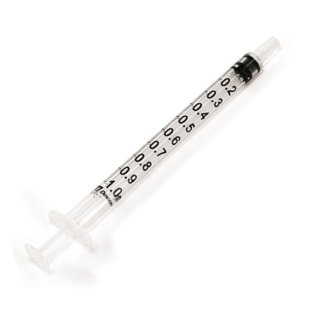 Syringe, 1ml, Luer Slip, Centre Nozzle, (without Needle)