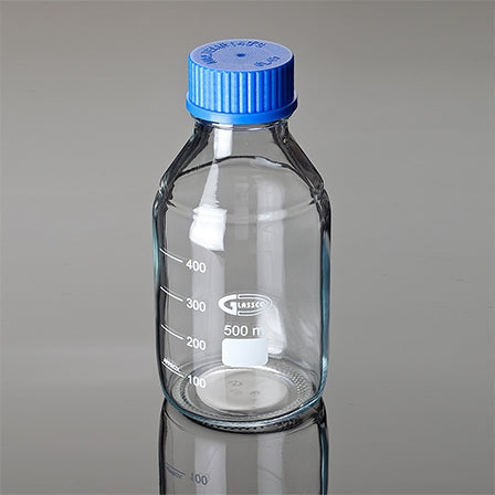 Bottle Laboratory glass 250ml clear graduated GL 45 with scr