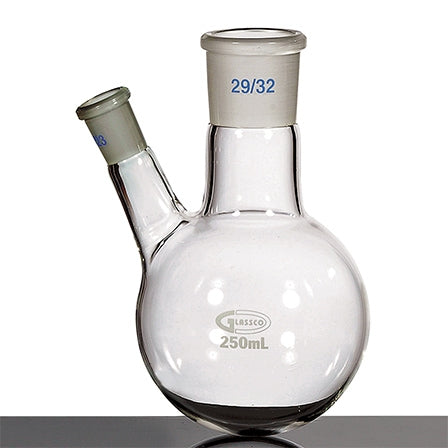 Flask Round Bottom 2 neck 500ml 24/29 , 19/26 side DIN 12394