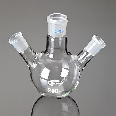 Flask Round Bottom 250ml 3 neck at angle 29/32 , 19/26