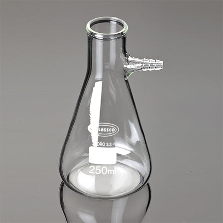 Buchner Flask, glass, 250 ml ISO6556 & USP with side arm