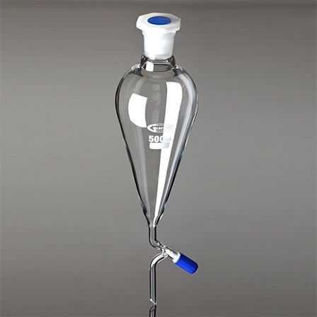 Funnel sep glass 250ml Squibb shape Needle valve PE Stopper (29/32)