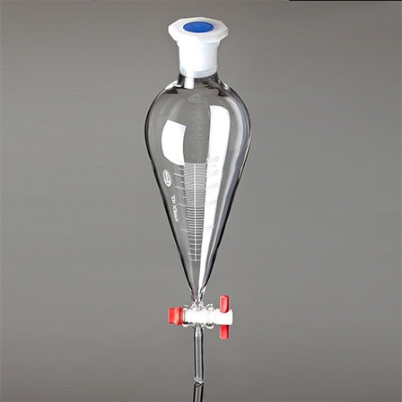 Funnel sep glass 1000ml Conical with PTFE stopcock PP stoppe