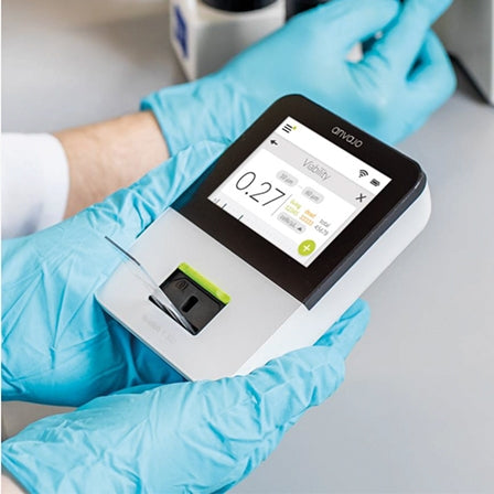 anvajo Fluidlab R300 , combined spectrophotometer and cell counter hand held device