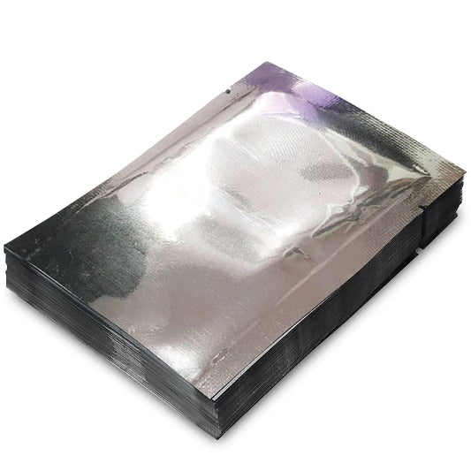 Bag with Ziplock, Mylar, Al foil 3 side seal, 240 x 370mm, flat (MOQ 10 boxes of 100 Each)