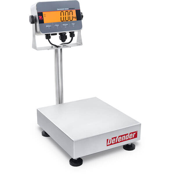 Ohaus Scale, Industrial, Defender 3000 Washdown SS, i-D33XW30C1R6, 30kg Trade, 355 x 305mm platform
